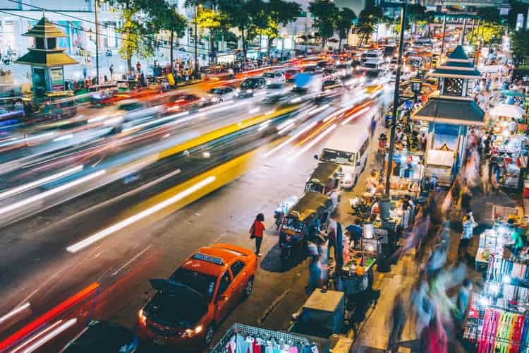  busy bangkok road nightlife
