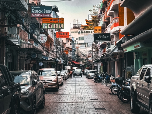 Alleys Busy city street