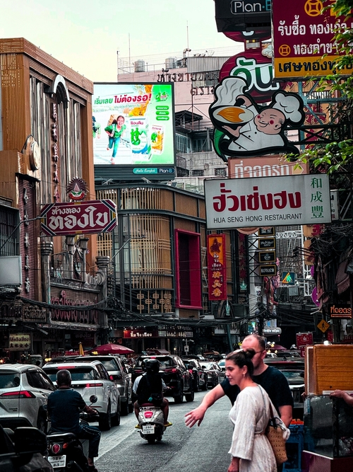 Chinatown market Busy Thai street scene